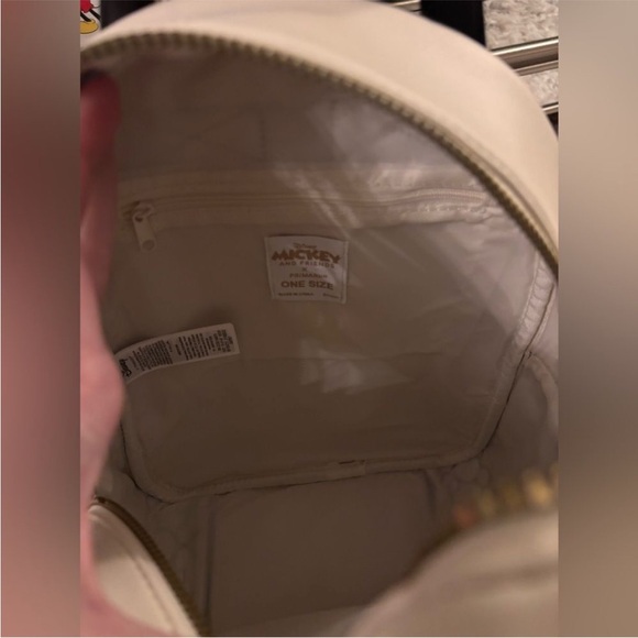 Disney Mickey Mouse Print Black and White Cream Embossed Backpack NWT - Picture 6 of 6